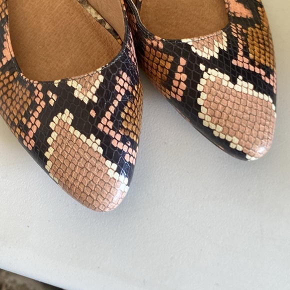 MADEWELL  THE MARGOT SLINGBACK FLAT IN SNAKE EMBOSSED LEATHER SIZE 6.5 - Picture 3 of 5